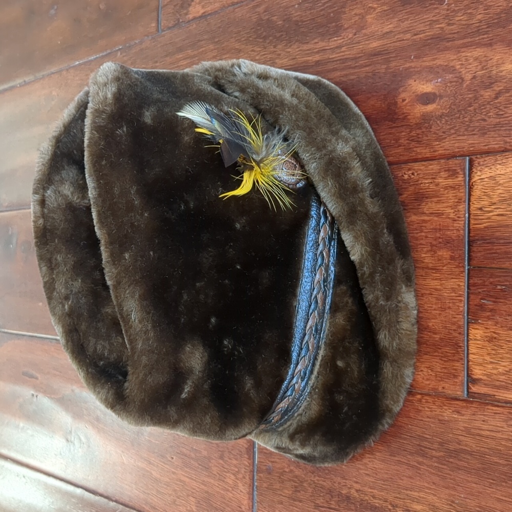STETSON MEN'S FAUX FUR BROWN FEDORA SIZE SMALL